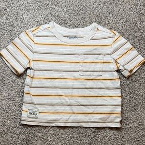Old Navy Kids Yellow and White Striped Tee